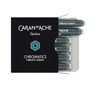 Caran D'Ache 8021-210 - Pack de 6 cartuchos de tinta estilográfica, color verde vibrante