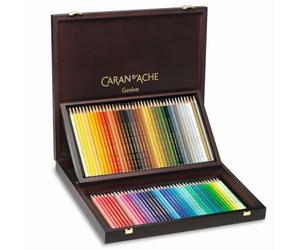 CARAN D'ACHE 999.480 lápices de colores PRISMALO, estuche de madera de 80