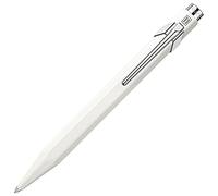 Caran d'Ache Bolígrafo 849 Popline con estuche blanco lacado, trazo M, color de la escritura: azul, longitud: 12,5 cm, 0846.509