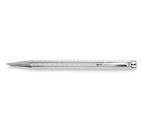 Caran d'Ache Chevron Mechanical - Portaminas (0,7 mm), diseño con forma hexagonal, acabado plateado y revestido de rodio