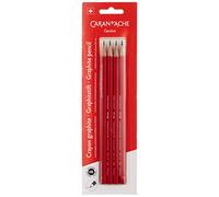 Caran d'Ache D´Ache 0341.372 106230 - Juego de lápices escolares (4 unidades, madera roja, dureza HB, 14 cm)