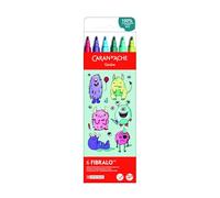 Caran d'Ache Fibralo Kawaii Funny Monsters 0185.801 - Juego de 6 rotuladores de colores, lavables para niños, lápices de dibujo escolares creativos