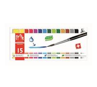 Caran d'Ache J1000715 - Kit de acuarelas (15 unidades), multicolor