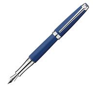 Caran dAche Léman - Pluma estilográfica, color azul oscuro mate, color plateado