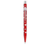 Caran d'Ache Metal-X 0844.253 Basic - Portaminas con bandera suiza para minas de lápiz de 0,7 mm, longitud: 12,5 cm, color rojo