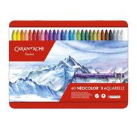 Caran D'ache Neocolor II - Juego de ceras de color (40 unidades, caja metálica)