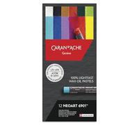 CARAN D'ACHE Neopastel - Juego de 12 colores pastel al óleo en estuche de metal, color pastel