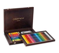 Caran D'Ache Prismalo Color Lápices 30+40 Neocolor II Wax Pasteles Madera Caja