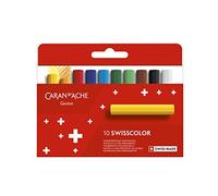 Caran d'Ache Swisscolor 7002.810 - Lápices de colores pastel de cera impermeables (10 unidades)
