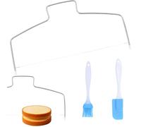 CARANNACLTD Cortador de Tartas, Cuchillo Profesional para Pasteles de Acero Inoxidable 32 cm, Hilo de Corte, Altura Ajustable, Ideal para Capas Uniformes