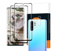 Carantee 2+2 Pack Vidrio Templado para Huawei P30 Pro, | 9h dureza cristal protección+cámara de vidrio, cobertura completa 3D sensibilidad, HD libre de burbujas Huawei P30 Pro