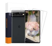 Carantee 2 + 2 protectores de pantalla para Google Pixel 6A, dureza 9H, cobertura 2,5D, cristal protector sensible, sin burbujas, 0,33 mm HD transparente Pixel 6A