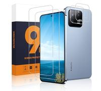 Carantee 2 + 2 unidades de protector de pantalla para Xiaomi 13 5G, 2.5D funda amigable HD transparente Sensitive Touch 0 polvo y burbujas dureza 9H libre de arañazos ultra resistente Xiaomi 13