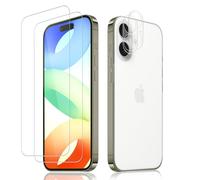 Carantee 2 unidades para cristal blindado para iPhone 17, + 2 protectores de cámara, cristal protector de dureza 9H para iPhone 17, alta sensibilidad táctil, antihuellas, HD transparente