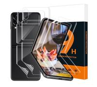 Carantee Flexible TPU Vidrio Templado para Samsung Galaxy Z Flip 4/3 5G, | 2+2 Pack sin burbujas Protector de pantall película trasera, anti arañazos, táctil sensible, burbuja libre
