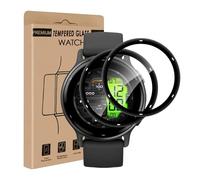 Carantee Protector de pantalla de cristal templado para Garmin Vivoactive 5, 2 unidades, sin burbujas, antiaceite, sensible al tacto, resistente al agua, antiarañazos, 0,33 mm, HD, transparente