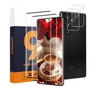 Carantee - Protector de pantalla para Samsung Galaxy S21 Ultra 5G, 2+2 Pack Dureza 9H Cristal Protección+Cámara Vidrio, Antiarañazos, Cubierta 3D, 0,33 mm Burbuja Free, HD Sensibilidad S21 Ultra