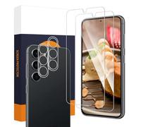 Carantee Protector de pantalla para Samsung Galaxy S23 Plus 5G, 2 + 2 unidades, 2,5D, protector de pantalla con protector de cámara, dureza 9H, tacto sensible, ultratransparente para Samsung S23 Plus