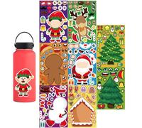 Caras adhesivas navideñas, pegatinas navideñas para crear una cara | 8X Crea tus propias pegatinas navideñas | Pegatinas faciales para niños a partir de 4 años