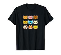 Caras de Animales Kawaii - Lindo diseño de zoológico de Dibujos Animados y Mascotas Camiseta