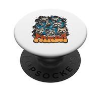 Caras de Mapache Animales Salvajes Estilo Grunge gráfico PopSockets PopGrip Adhesivo