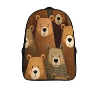 caras de osos adorables mochila 3d impresos animales de dibujos animados informal grande mochila 2 compartimento gran capacidad mochilas ligeras-16,para adolescentes,adultos al aire libre a pie