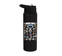 Caras de tiburón - Shark Lover Ocean Marine Biology Scuba Diver Stainless Steel Insulated Water Bottle