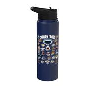 Caras de tiburón - Shark Lover Ocean Marine Biology Scuba Diver Stainless Steel Insulated Water Bottle
