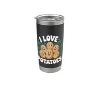 Caras divertidas y lindas de papas I Love Potatoes Vaso térmico de acero inoxidable de doble pared