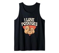 Caras lindas de papa kawaii I Love Potatoes Camiseta sin Mangas
