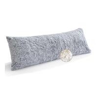 Carasylvia Almohada de espuma viscoelástica para dormir de lado, 2,65 kg, para adultos, con funda extraíble, cálida y acogedora, color gris, 136 x 51 cm