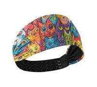 Carat Cute Doodle Art - Diadema atlética que absorbe la humedad para mujer, banda elástica para el sudor, para tenis, correr, baloncesto, lavar la cara