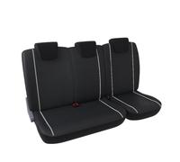 CARAUTO Funda de asiento universal Delante kit : 1 asiento (delantero) + banqueta (delantera) - Polipiel Negro (Ref: 01012873)
