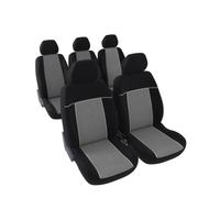 CARAUTO Funda de asiento universal Kit completo : 2 asientos (delanteros) + 3 asientos (traseros) - Malla poliéster y poliéster con relieve Negro (Ref: 01012889)