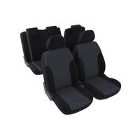 CARAUTO Funda de asiento universal Kit completo : 2 asientos (delanteros) + banqueta fraccionable (trasera) - Malla poliéster Negro (Ref: 01012880)