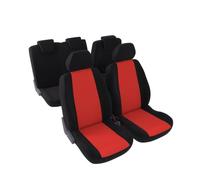 CARAUTO Funda de asiento universal Kit completo : 2 asientos (delanteros) + banqueta fraccionable (trasera) - Malla poliéster rojo (Ref: 01012886)