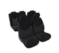 CARAUTO Funda de asiento universal Kit completo : 2 asientos (delanteros) + banqueta fraccionable (trasera) - jacquard tejido Negro (Ref: 01012887)