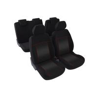 CARAUTO Funda de asiento universal Kit completo : 2 asientos (delanteros) + banqueta fraccionable (trasera) - Malla poliéster rojo (Ref: 13040)