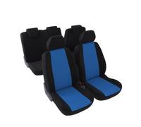 CARAUTO Funda de asiento universal Kit completo : 2 asientos (delanteros) + banqueta fraccionable (trasera) - Malla poliéster azul (Ref: 01012885)