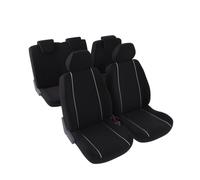 CARAUTO Funda de asiento universal Kit completo : 2 asientos (delanteros) + banqueta fraccionable (trasera) - Malla poliéster Negro (Ref: 01012879)