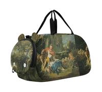 Caravaggio Basket - Bolsas de lona de frutas para viajes, fin de semana, durante la noche, para niños, con compartimento para zapatos, Cuadro de pastores de Francois Boucher, Classic
