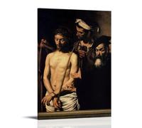 Caravaggio Ecce Homo - Póster decorativo impreso en lienzo para pared, ideal para salas de estar, dormitorios, oficinas y decoración del hogar, 50 x 75 cm