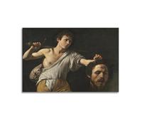 Caravaggio - Lienzo decorativo con diseño de David con la cabeza de Goliat, 40 x 60 cm
