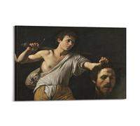 Caravaggio - Lienzo decorativo para pared, diseño de David con la cabeza de Goliat, decoración moderna, 50 x 75 cm