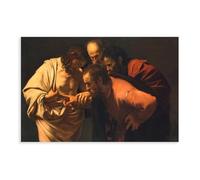 Caravaggio - Lienzo decorativo para pared, diseño de La incredulidad de Santo Tomás de Caravaggio para decoración del hogar, escuela, oficina, sin marco, 20 x 30 pulgadas