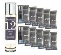 CARAVAN FRAGANCIAS Perfume de Hombre Nº12 de 150 ml + Set de 10 Viales de Fragancias Masculinas distintas de Caravan para descrubir nuevos aromas