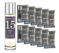 CARAVAN FRAGANCIAS Perfume de Hombre Nº15 de 150 ml + Set de 10 Viales de Fragancias Masculinas distintas de Caravan para descrubir nuevos aromas