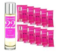 CARAVAN FRAGANCIAS Perfume de Mujer Nº22 de 150 ml + Set de 10 Viales de Fragancias femeninas distintas de Caravan para descubrir nuevos aromas
