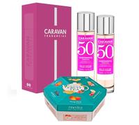 CARAVAN Set de 2 Fragancias de Mujer Nº50 + Caja Regalo Caravan + Caja hexagonal de té 60 bolsitas
