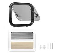 Caravan Window Push Out Window Double Pane Hollow UV Protection 19,7 x 15,7 in with Aluminio Support Rods with Screens and Shades For Caravan Trailer Motorhome
